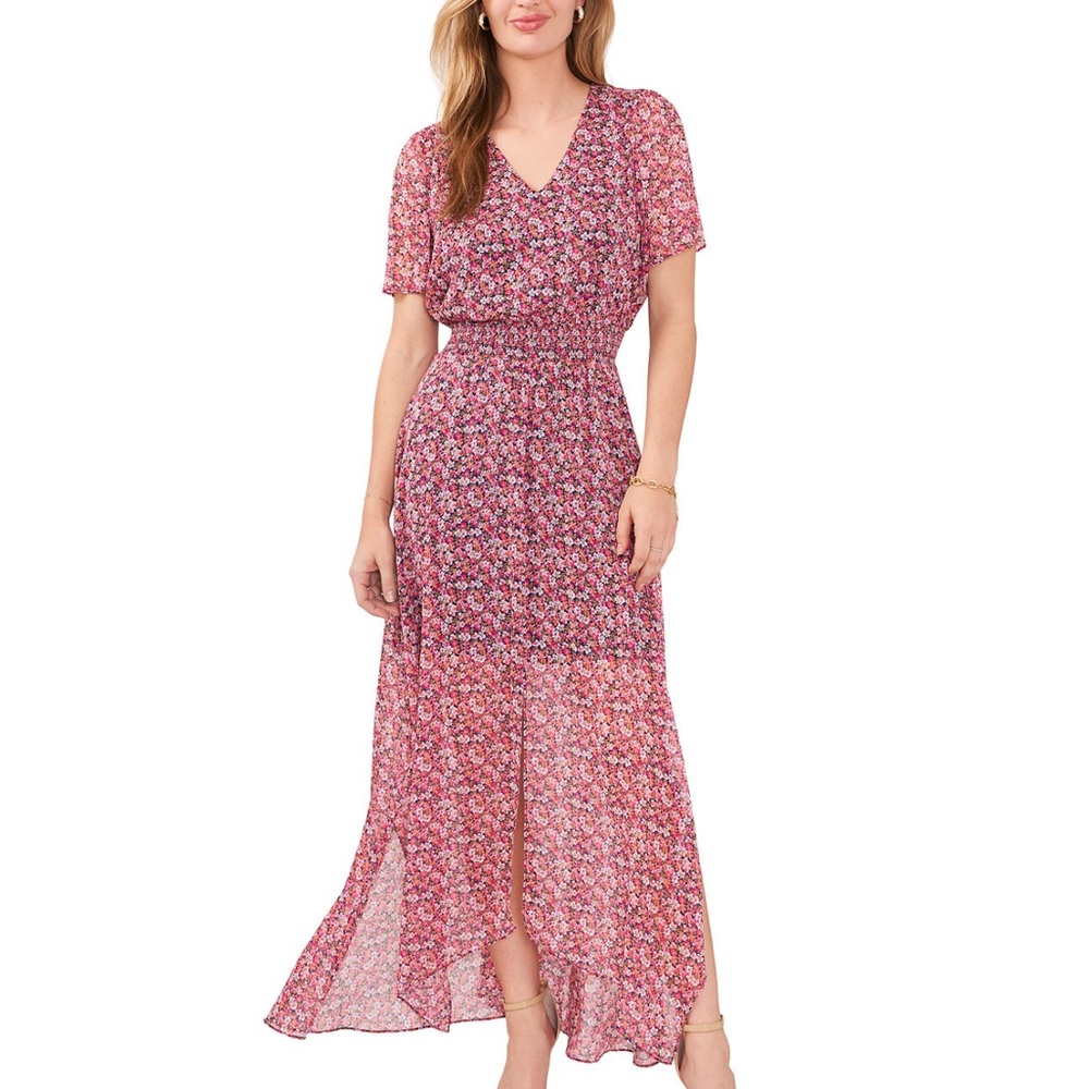 Women's Floral-Print Smocked-Waist Maxi Dress